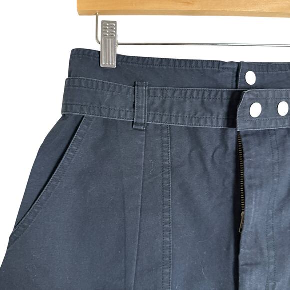 Isabel Marant Kalosco Belted Cotton Pleated High Waisted Shorts Midnight Small - Picture 6 of 13